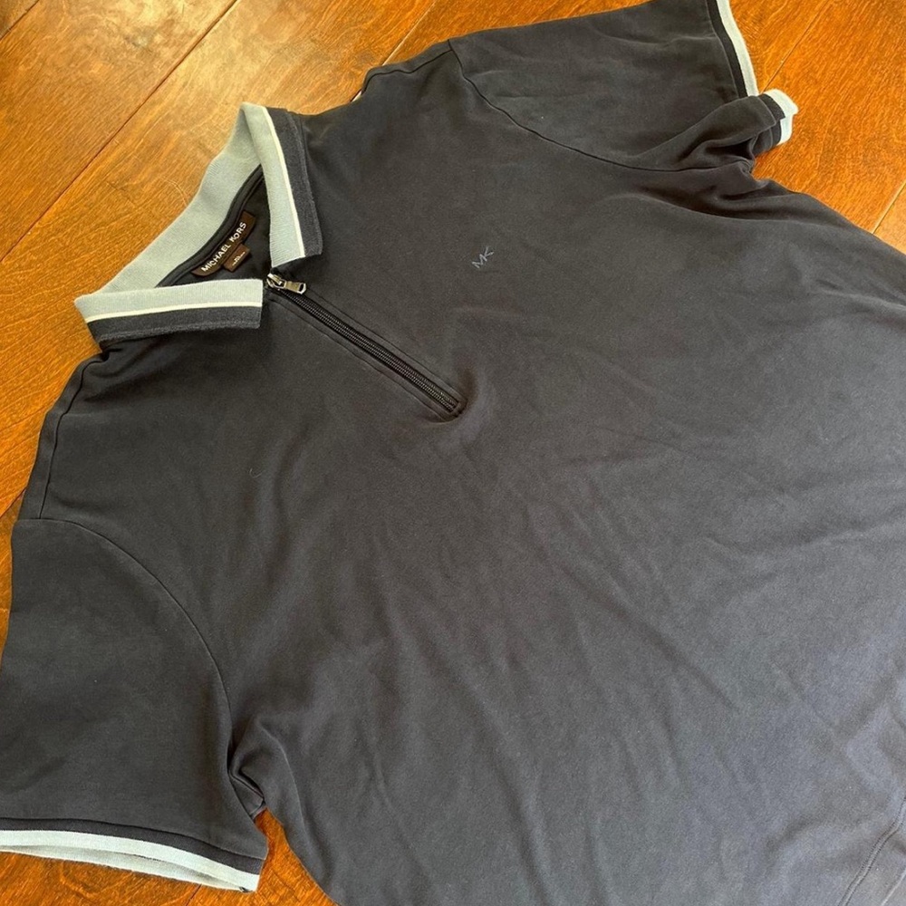 Michael Kors Navy and Light Blue Polo